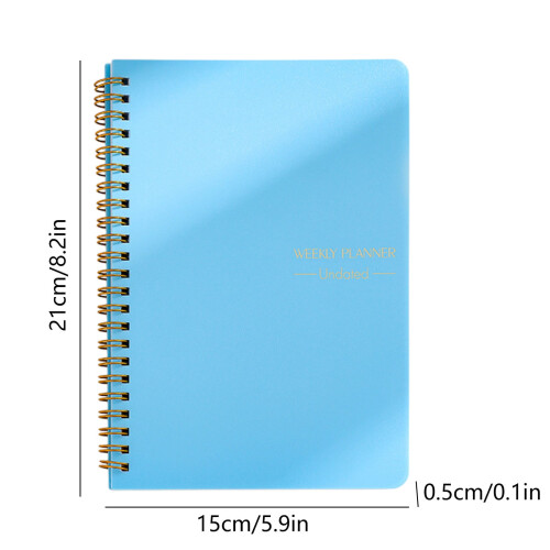 A5 Weekly Planner Hardcover Coil Notebook Lined 120 Pages 2