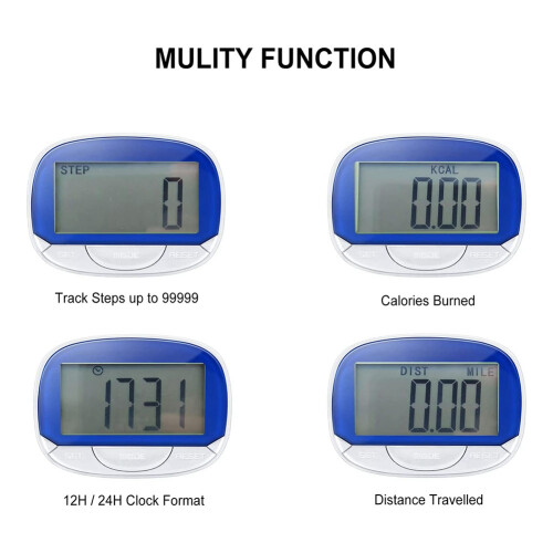 1Pcs Pedometer 3D Step Counter for Walking, Portable Step Tracker, Accurate Step Counter with Large Display-Black 2