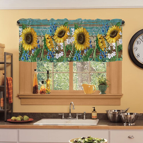 A-546 B Cottage Window Valance Sunflower Pattern 18x54 1