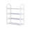 Metal Shoe Rack with Wheels White 3-Tier 2