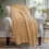 Soft Thick Double Layer Flannel Blanket, 39.37"x59", Striped, Coffee – Compatible with Beds & Sofas 2
