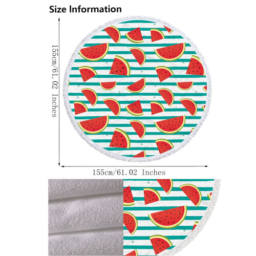 AuroraX Portable Round Beach Blanket 60x60 inch Sandproof 1