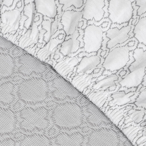Jacquard stretchstolsöverdrag set med 4 stycken vitgrå 1