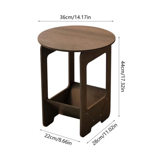 Night Stand Small Bedside Table Round Open Storage 1