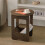 Night Stand Small Bedside Table Round Open Storage 4