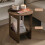 Night Stand Small Bedside Table Round Open Storage 5