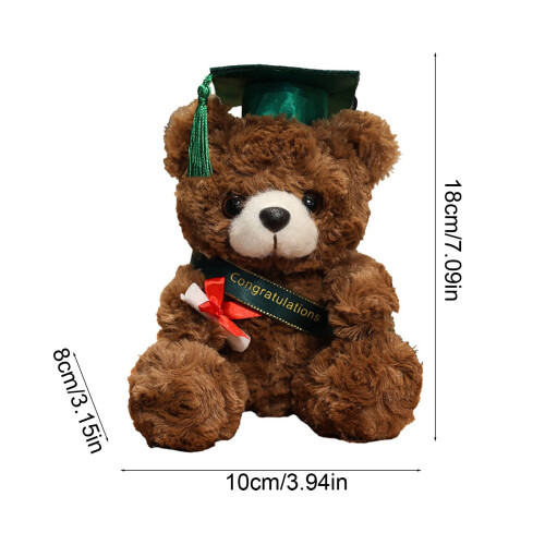 Graduation Bear Plush Doll Dark Brown 7.1 inch 2
