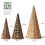 Wicker Tabletop Christmas Tree Rustic Decor 3pcs Black 4