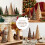 Wicker Tabletop Christmas Tree Rustic Decor 3pcs Black 8