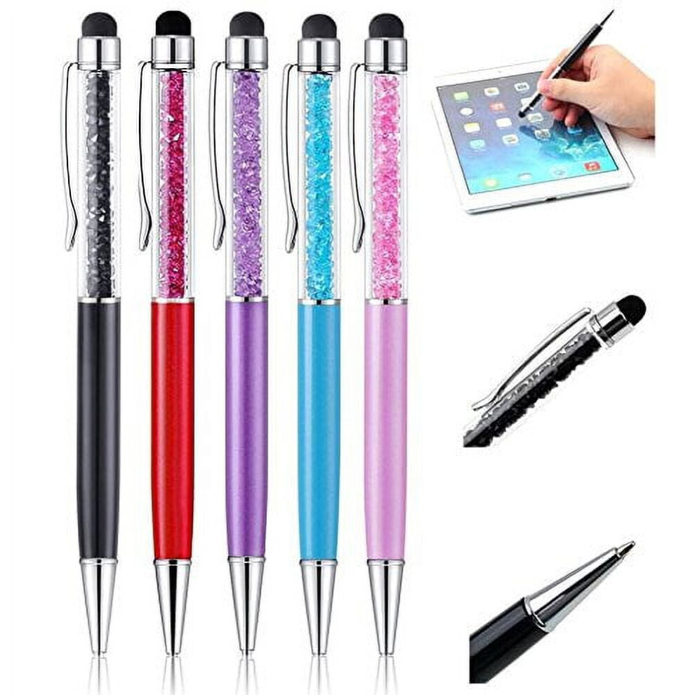 Stylus And Ballpoint Pen Combo 6-Pack With Crystals 9178400706431