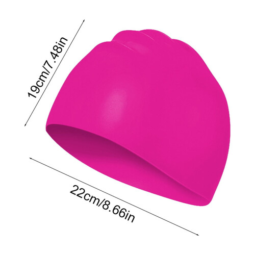 Unisex Silicone Swimming Cap Pink High Elasticity 2
