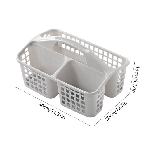 Panier de douche en plastique avec compartiments et poignée 2