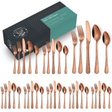 ACDANC stainless steel serving spoons rose gold 40 pcs