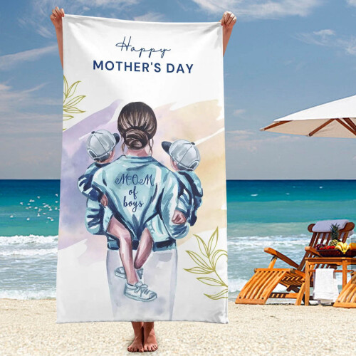 Toalha de praia de microfibra para o Dia das Mães, 90 x 180 cm (35,4 x 70,9 polegadas). 1