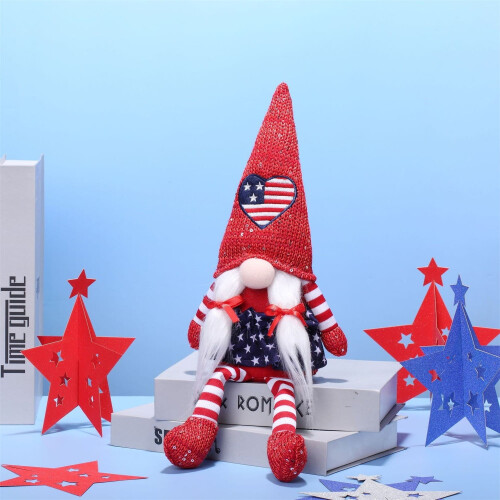 Patriotic Gnome Plush Decor Scandinavian Tomte Couple 2 Pack 1