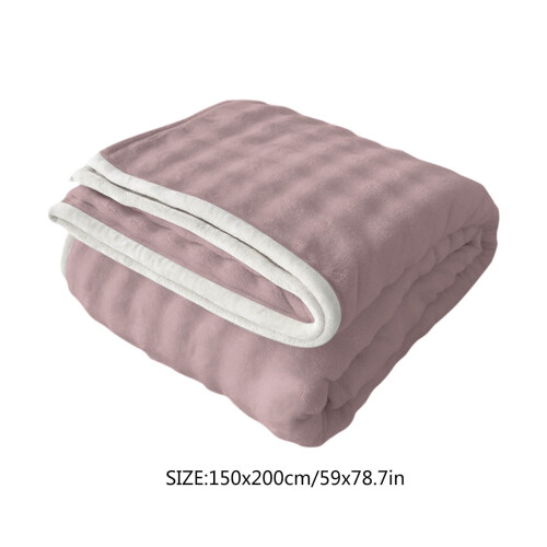 Flannel Bed Throw Blanket Taro Purple 150x200cm 1
