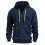 Lässiger, einfarbiger Herren-Kapuzenpullover mit Reißverschluss und Taschen 1