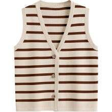 Women's striped sleeveless vest cropped tank top