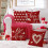 Fodere per cuscini di San Valentino 18x18 con design a cuore rosso, set di 6