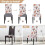 Tulpanmönster stretchöverdrag till Parsons Chairs, 4-pack 4