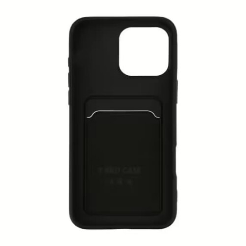Silikondeksel til iPhone16Pro med kortholder, svart 2