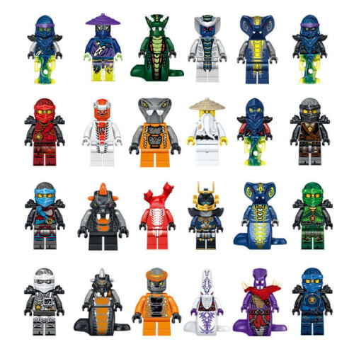 Set di minifigure ninja Kai Jay Sensei Wu Master24 pezzi 1