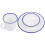 Dinnerware Set White Blue 1 Person 1