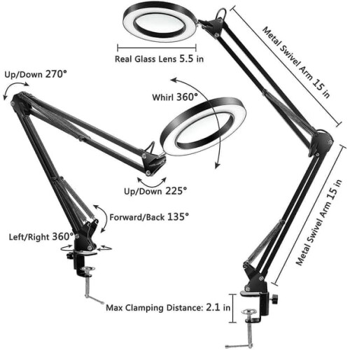 Μεγεθυντικός φακός LED με κλιπ 1500 lumens 3 λειτουργίες χρώματος 2