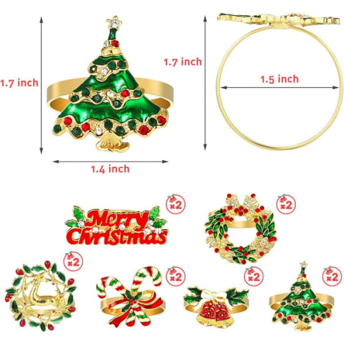 Julservettringar i guld, 12-pack 1