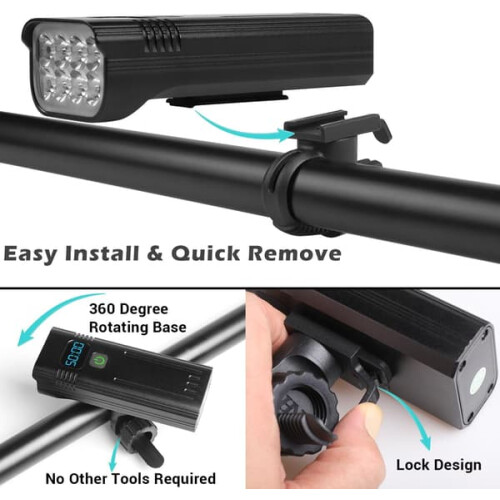 Πλαίσιο φωτισμού ποδηλάτου 8000Lumens 8-LED 5200mAh USB 1