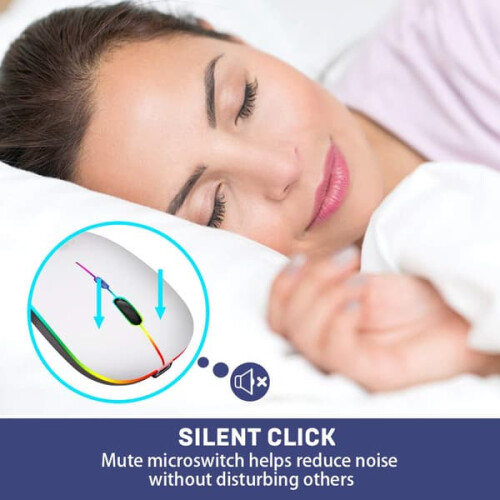 Trådløs datamus RGB LED Bluetooth Wi-Fi Sølv 2