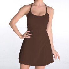 Women's yoga suit with chest pad summer one-piece skirt
