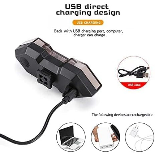 Πίσω φως ποδηλάτου με φλας 120Lumen USB 1