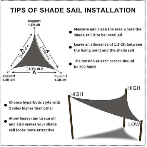 Vela de sombra triangular retangular impermeável com bloqueio UV 2