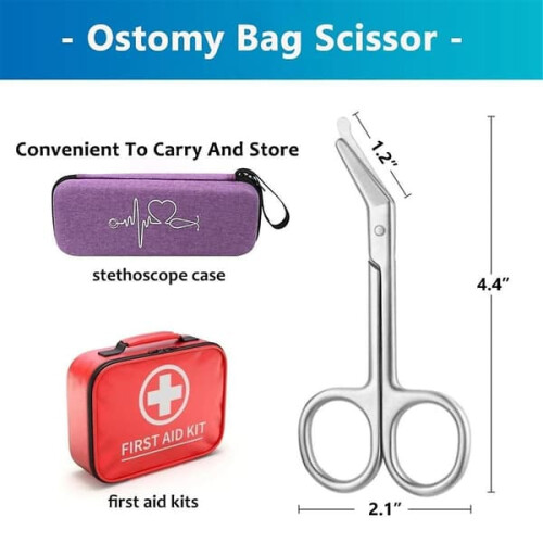 Ostomy Bag Scissors Stainless Steel Blunt Tip 2
