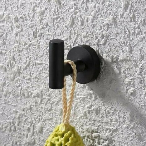 Portasciugamani da parete, nero opaco, 2 pezzi 1