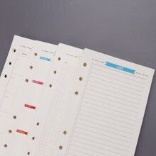Weekly loose leaf refill paper for ring binder 40 sheets