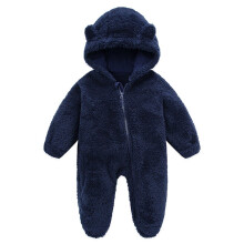 Salopă pentru bebeluși cu glugă din fleece de iarnă