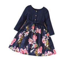 Girls knitted cardigan set with printed dress