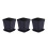 Black Square Plastic Planters with Trays 3-Pack 1