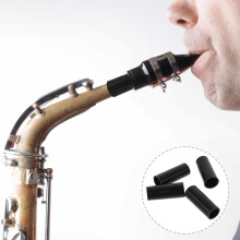 Halsringen voor altsaxofoon, zwart siliconen, 4 stuks