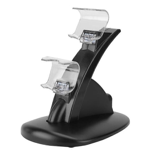 Supporto da tavolo con doppio caricabatterie per controller PS4 2