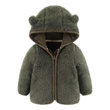 Baby fleece hoodie jasje legergroen 6-12 maanden