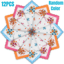 Zakdoeken van katoen met bloemenprint, 12 stuks, 11,8" x 11,8"