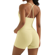 2-teiliges Damen-Trainingsset, bestehend aus gepolstertem BH und Hotpants