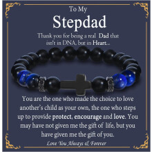 Perlenarmband zum Vatertag für Bonus-Papa, Stiefvater, Opa