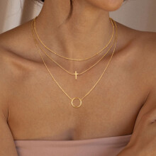 Set de coliere choker placate cu aur, cu straturi, pentru femei, 4 bucăți