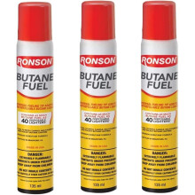Refil de isqueiro a butano Ronson, 135ml, pacote com 3 unidades.