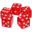 Kostki imprezowe czerwone 2,0 cm 5 szt. 1