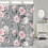 Blomsterbruseforhæng lyserød grå 180x180cm 3